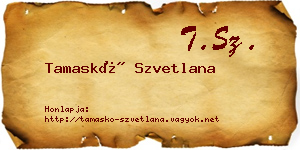 Tamaskó Szvetlana névjegykártya